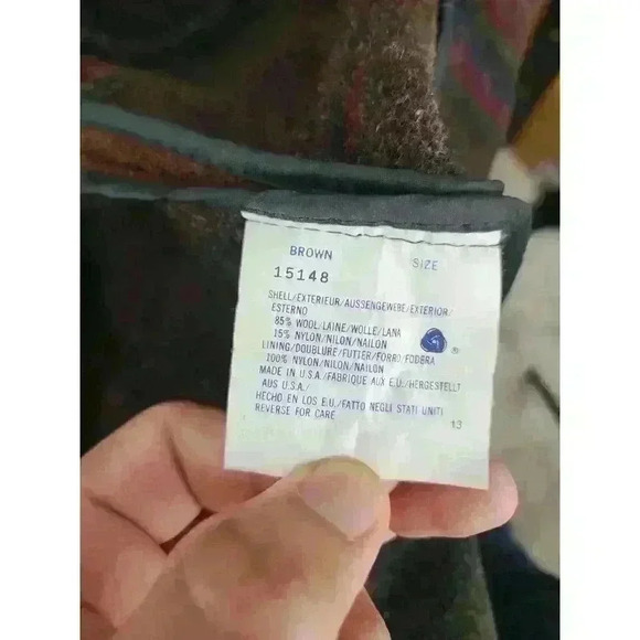 Vintage Woolrich Women’s Striped Wool Southwestern Aztec Long Coat Size‎ L Indie - Picture 5 of 6